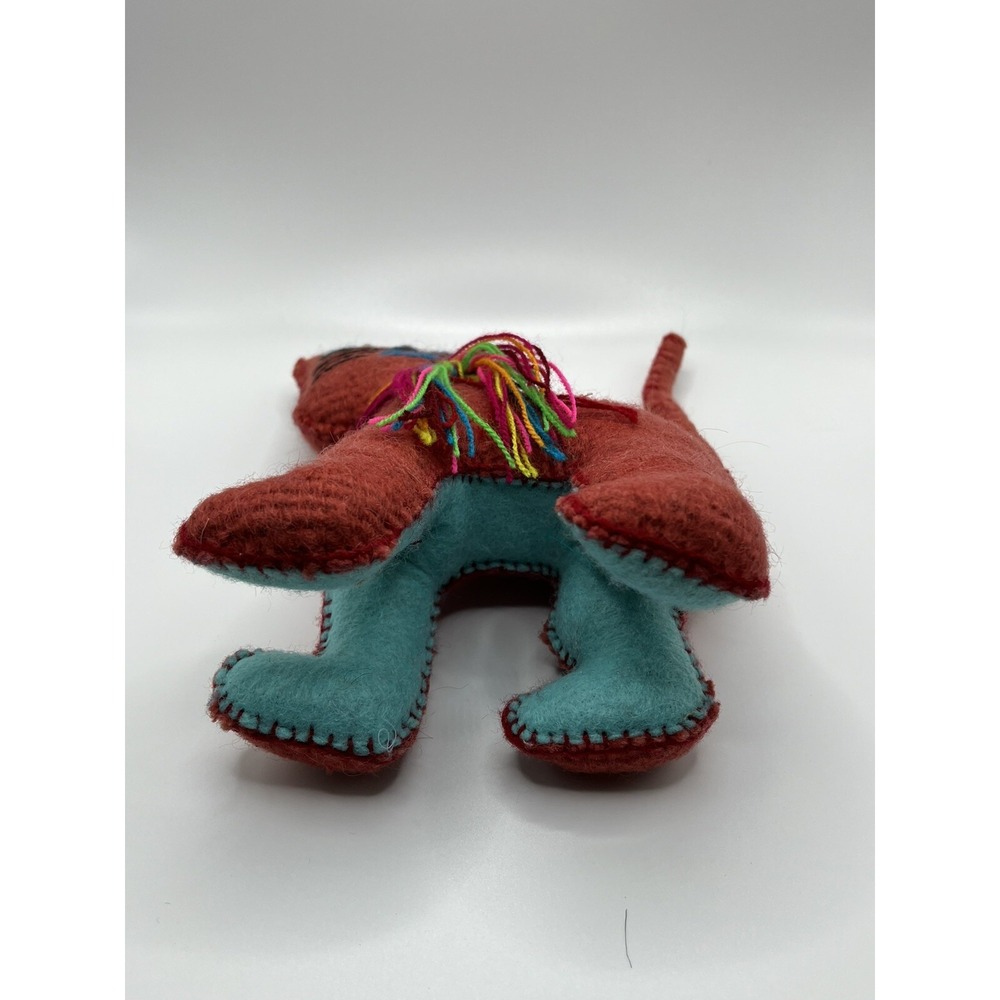 Chiapas Colorful Wool Cat - Mexican Folk Art Stuffed Animal Plush - Picture 3 of 6